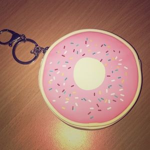 Pink doughnut change wallet